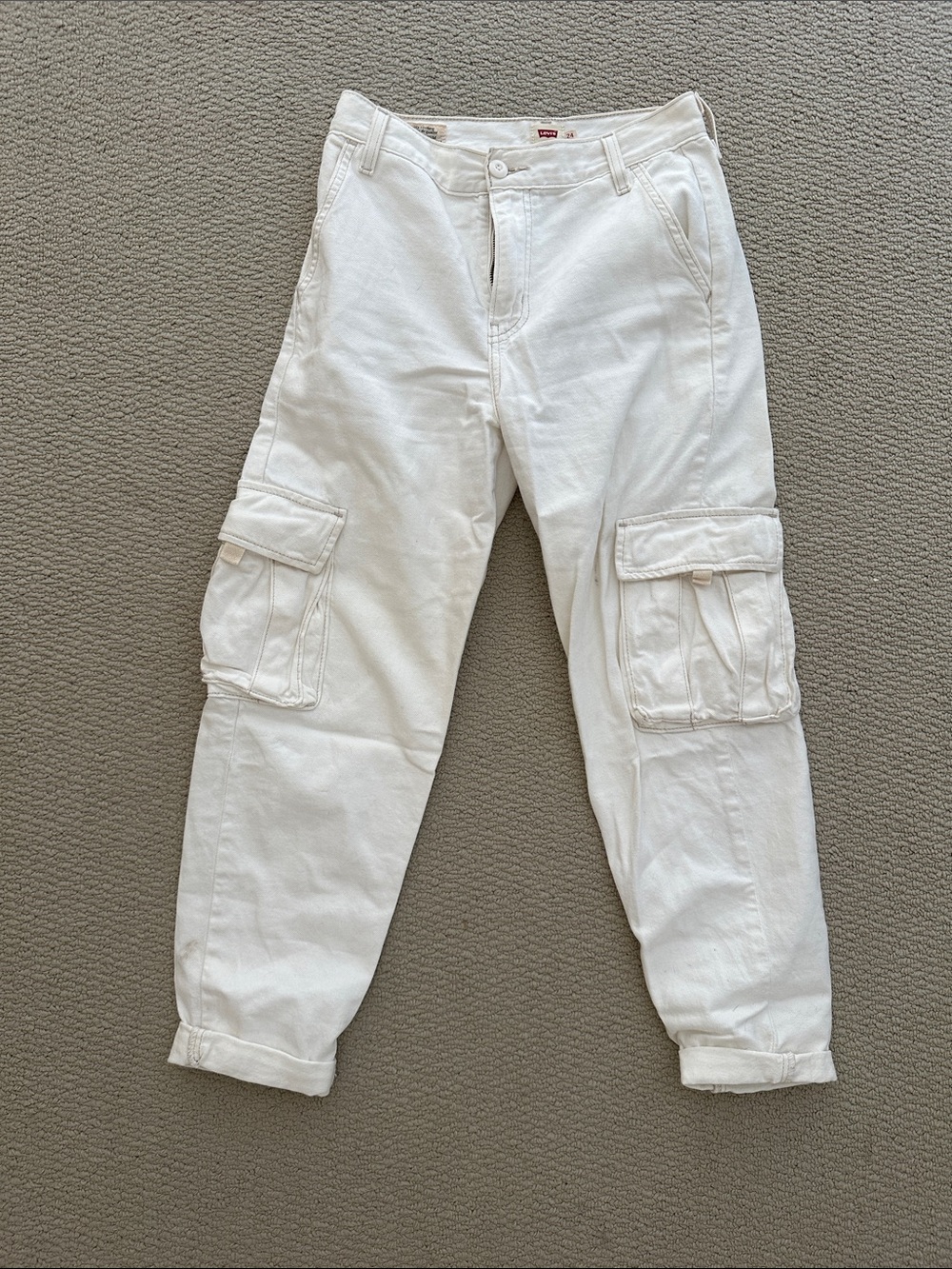 White Cargo Pants - Classic Utility Style